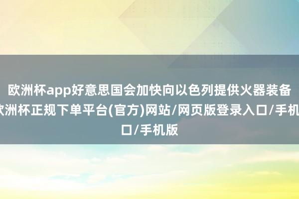 欧洲杯app好意思国会加快向以色列提供火器装备-欧洲杯正规下单平台(官方)网站/网页版登录入口/手机版